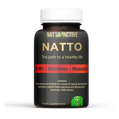 Natto Active Natto K2 Mk7, Nattokináza a Monacolin, 60 tablet