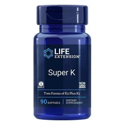 Life Extension Super K, Vitamin K1, K2 (MK-4 and MK-7), 90 softgel kapslí