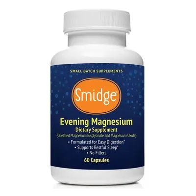 Smidge Evening Magnesium, hořčík bisglycinát, 60 rostlinných kapslí