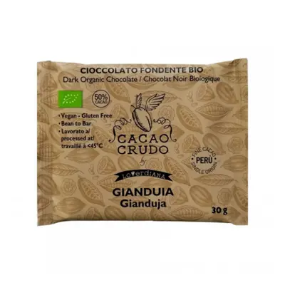 Cacao Crudo Raw Hořká čokoláda Gianduja, BIO