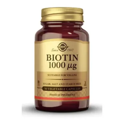 Solgar Biotin, 1000 mg, 50 rostlinných kapslí