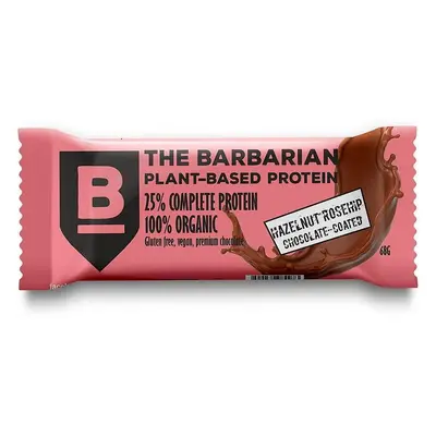 The Barbarian Proteinová Tyčinka Chocolate Coated Hazelnut & Rosehip