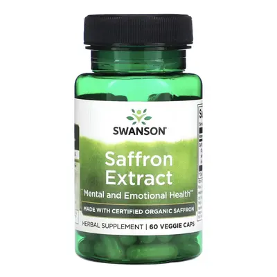 Swanson Saffron Extract, extrakt ze šafránu, 60 rostlinných kapslí