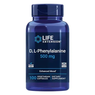 Life Extension Life Extension, D, L-Phenylalanine, zlepšení nálady, 500 mg, 100 vegan kapslí