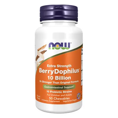 Now® Foods NOW BerryDophilus Extra Strength (probiotika pro děti), 50 žvýkacích pastilek