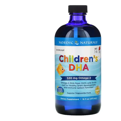 Nordic Naturals Children's DHA, Omega 3 pro děti - jahoda, 530mg, 473 ml