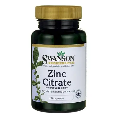 Swanson Zinc Citrate, Zinek Citrát, 50 mg, 60 kapslí