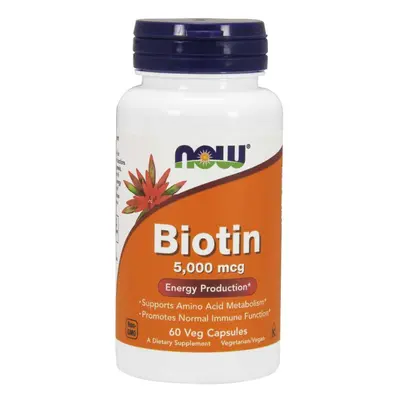 Now® Foods NOW Biotin, 5000 ug, 60 rostlinných kapslí