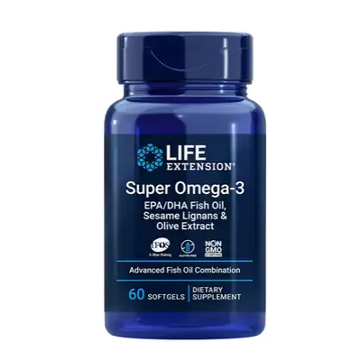 Life Extension Super Omega-3 EPA/DHA Fish Oil, Sesame Lignans & Olive Extract (rybí olej se seza