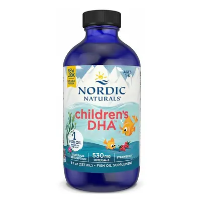 Nordic Naturals Children's DHA, Omega 3 pro děti - jahoda, 530 mg, 237 ml