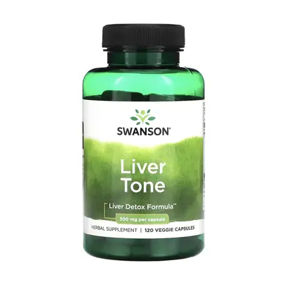 Swanson Tone Liver Detox Formula, podpora jater, 300 mg, 120 rostlinných kapslí