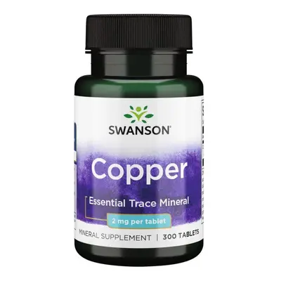 Swanson Copper (měď) 2 mg, 300 tablet