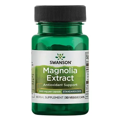 Swanson Magnolia Extract (extrakt z magnólie), 200 mg, 30 rostlinných kapslí