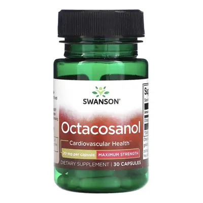 Swanson Osctacosanol, Maximum Strength, 20 mg, 30 kapslí