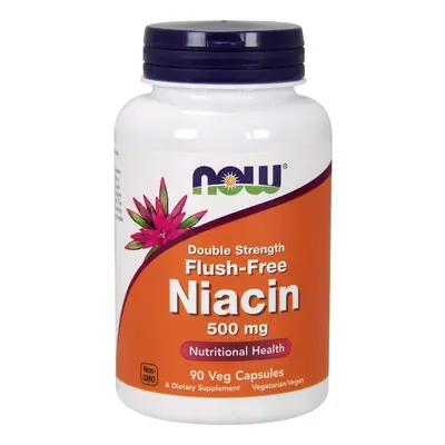 Now® Foods NOW Niacin, Bez vedlejšího účinku zčervenání, 500 mg (Double Strength), 90 rostlinnýc