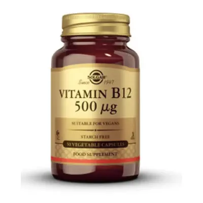 Solgar Vitamín B12, 500 mcg, 50 rostlinných kapslí