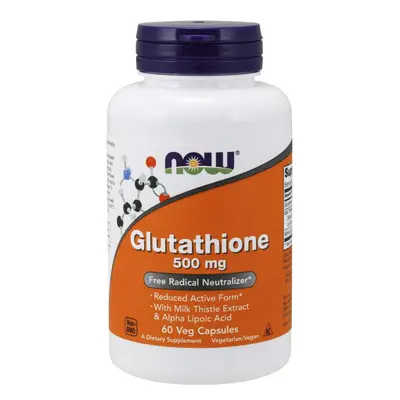 Now® Foods NOW Glutathione, redukovaný, 500 mg, 60 rostlinných kapslí