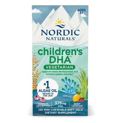 Nordic Naturals Children's DHA, Omega 3 pro děti - příchuť lesní plody, 375 mg, 120 žvýkacích so