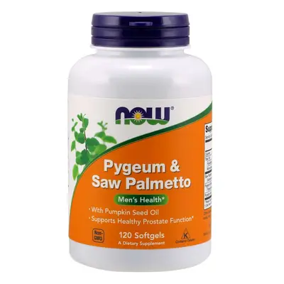 Now® Foods NOW Pygeum (Slivoň africká) & Saw Palmetto (Serenoa plazivá), 120 softgelových kapslí