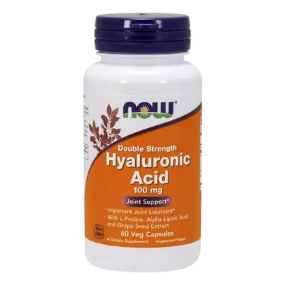 Now® Foods NOW Hyaluronic Acid, dvojitá síla Kyselina Hyaluronová, 100mg, 60 rostlinných kapslí