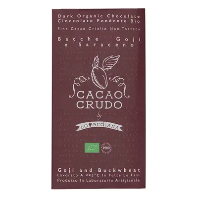 Cacao Crudo Raw Hořká čokoláda s Goji a pohankou, BIO