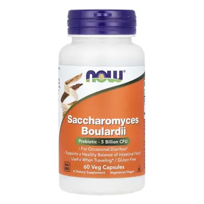 Now® Foods NOW Saccharomyces Boulardii, probiotika, 60 vegan kapslí