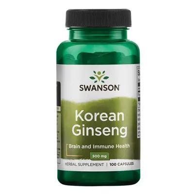 Swanson Korean Ginseng (korejský ženšen), 500 mg 100 kapslí