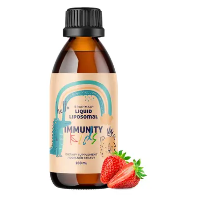 BrainMax Lipozomální Komplex Vitamínů pro děti, Podpora Imunity, jahoda, 200 ml