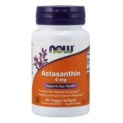 Now® Foods NOW Astaxanthin (Astaxantin), 4 mg, 60 vegetariánských kapslí