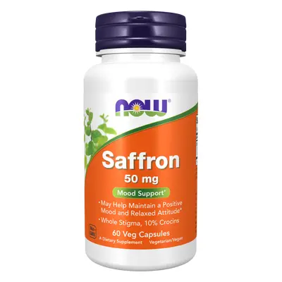 Now® Foods NOW Saffron, šafrán, 50 mg, 60 rostlinných kapslí