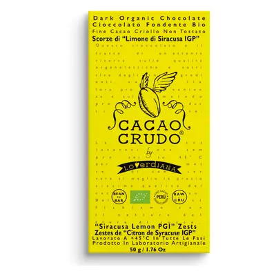 Cacao Crudo Raw Hořká čokoláda s citrónovou kůrou, BIO