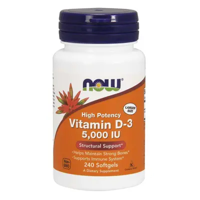 Now® Foods NOW Vitamin D3, 5000 IU, 240 softgel kapslí