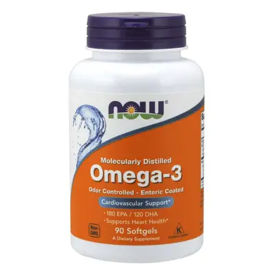 Now® Foods NOW Omega-3 enteric coated, molekulárně destilované a enterosolventní kapsle, 90 soft