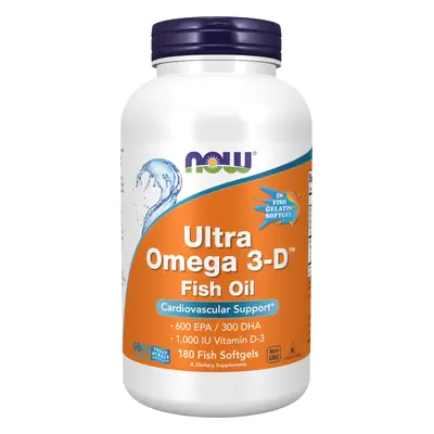 Now® Foods NOW Ultra omega-3 s vitamínem D, 300 DHA / 600 EPA, 180 softgel kapslí