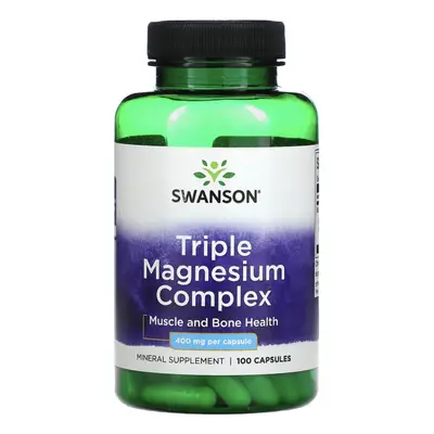 Swanson Triple magnesium Complex, 400 mg, 100 kapslí