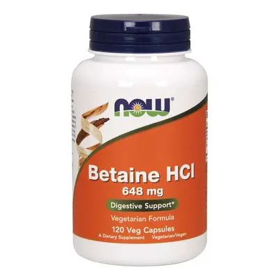 Now® Foods NOW Betaine HCl, vegetariánský, 648 mg, 120 rostlinných kapslí