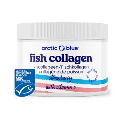 Arctic Blue Fish Collagen + Vitamin C, Rybí kolagen, jahoda