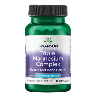 Swanson Triple magnesium Complex, hořčík ze 3 zdrojů, 400 mg, 30 kapslí