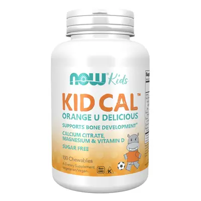 Now® Foods NOW Kid Cal, Orange, Vápník, Hořčík, Vitamín D pro děti, 100 bonbónů