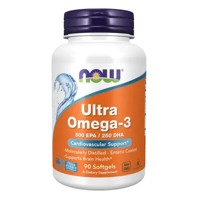 Now® Foods NOW Ultra omega-3, 250 DHA/500 EPA, 90 softgelových kapslí