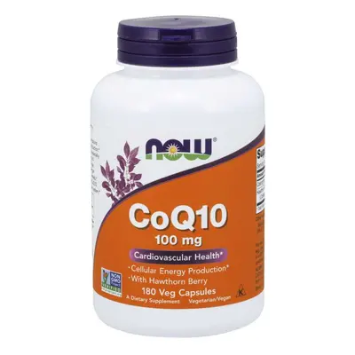 Now® Foods NOW CoQ10 (koenzym Q10) + Hloh, 100 mg, 180 rostlinných kapslí