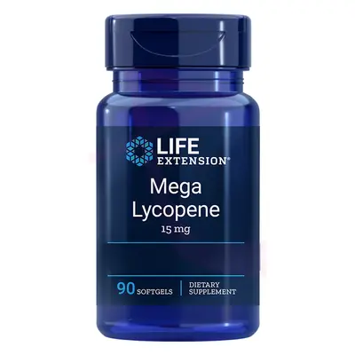 Life Extension Mega Lycopene 15 mg, lykopen, 90 kapslí