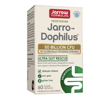 Jarrow Formulas Jarrow-Dophilus Ultra Gut Rescue, probiotika, 50 miliard, 10 kmenů, 60 rostlinný