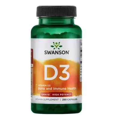 Swanson Vitamin D3 1000 IU, 250 kapslí