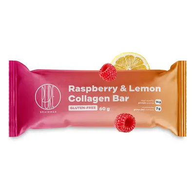 BrainMax Pure Raspberry & Lemon Collagen Bar, Kolagenová tyčinka, Malina a citron