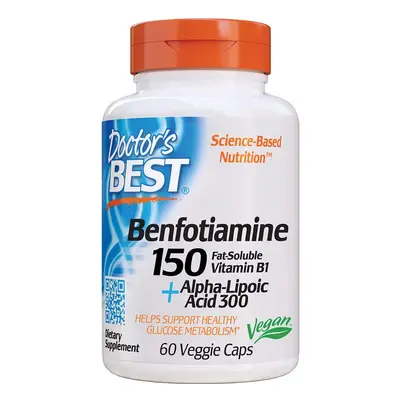 Doctor's Best Benfotiamine with Alpha Lipoic Acid (vitamin B1 s kyselinou lipoovou), 150 mg, 60 