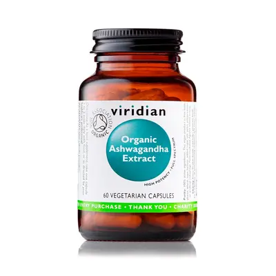 Viridian Ashwagandha Extract 60 kapslí Organic (indický ženšen KSM-66)