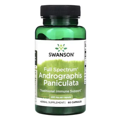 Swanson Swanson, Full Spectrum Andrographis Paniculata, právenka latnatá, 400 mg, 60 kapslí