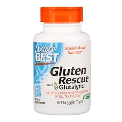 Doctor's Best Gluten Rescue with Glutalytic (trávicí enzymy), 60 rostlinných kapslí