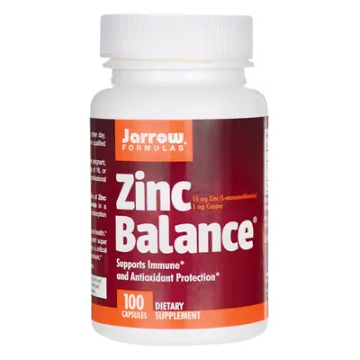 Jarrow Formulas Zinc Balance, L-methionin zinek L-OptiZinc + měď, 15mg, 100 kapslí